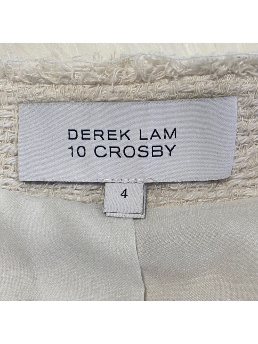 10 Crosby Derek Lam Textured off White/beige Blazer - Picture 2 of 9